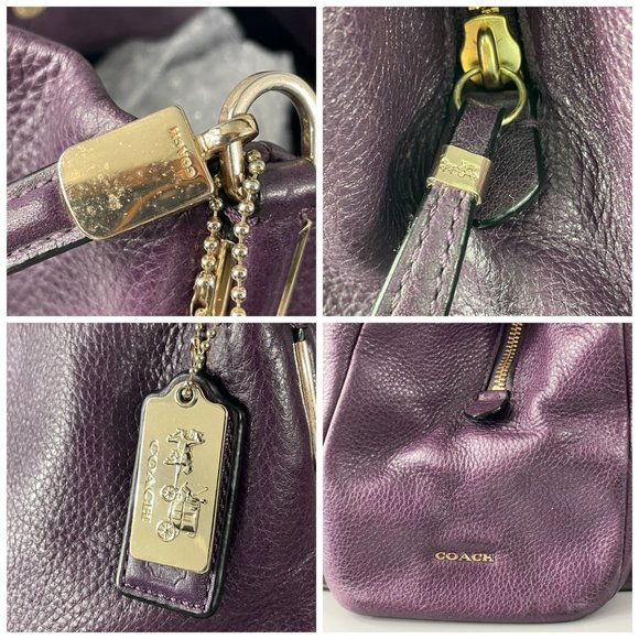 Coach #26224 Madison Leather Phoebe Shoulder Bag, Purple - Picture 9 of 14